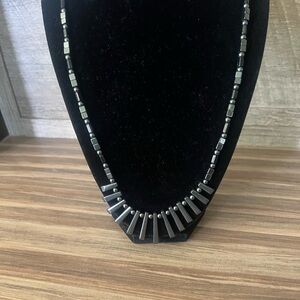 Vintage Hematite Silver/Black Necklace